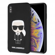 Чехол Karl Lagerfeld для iPhone XS Max Liquid silicone Iconic Karl Hard Black