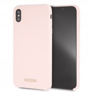 Чехол Guess для iPhone XS/ X Silicone collection Gold logo Hard Light Pink