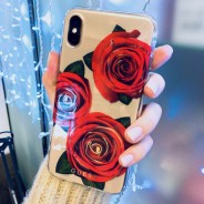 Чехол Guess "Красная роза" для iPhone XS/ X