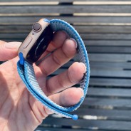 Ремешок Magic Tape Band для Apple Watch 44мм/ 42мм, голубой