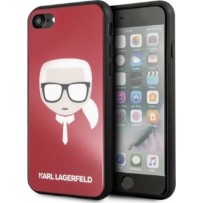 Чехол Karl Lagerfeld для iPhone 7/8/ SE (2020) Double Layer Karl's Head Hard Glitter Red