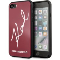 Чехол Karl Lagerfeld для iPhone 7/8/ SE (2020) Double Layer Karl signature Hard Glitter Red