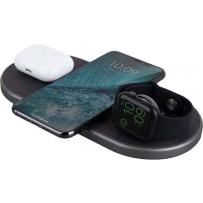 Uniq Беспроводное CЗУ Aereo Plus 3-in-1 wireless Dual (7.5/10W) +Apple Watch MFI Black