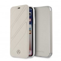 Чехол Mercedes-Benz для iPhone X/XS New Organic I Booktype Leather Crystal grey