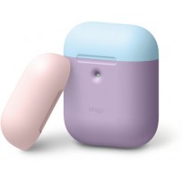 Чехол Elago для AirPods 2 wireles Silicone DUO Lavender с крышками Pink и Pastel Blue