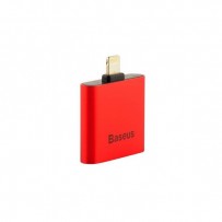 Аудио-переходник Baseus L39 IP To Double IP Socket Adapter 2-1 INTERFACE (2 порта Lightning) Красный