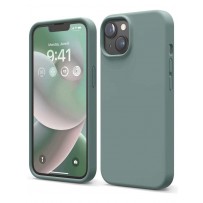 Чехол Elago для iPhone 14 Soft silicone (Liquid) Midnight Green (ES14SC61-MGR)
