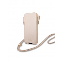 Чехол-сумка Guess Pouch PU Saffiano 4G (L size) для iPhone 12 Pro Max, цвет Золотой (GUHCP12LSAPSLG)