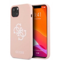 Чехол Guess для iPhone 13 Liquid silicone 4G Big logo Hard Pink (GUHCP13MLS4GWPI)