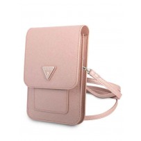 Сумка Guess для смартфонов Wallet Bag Saffiano Triangle logo Pink (GUWBSATMPI)