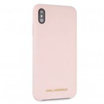 Чехол KARL Lagerfeld для iPhone XS Max Liquid silicone Gold logo Hard Light pink