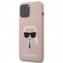Чехол Karl Lagerfeld для iPhone 12 Pro Max Liquid silicone Karl's Head Hard Pink (KLHCP12LSLKHLP)