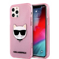 Чехол Karl Lagerfeld для iPhone 12/12 Pro (6.1) TPU Glitters Choupette Hard Transp Pink (KLHCP12MCHTUGLP)