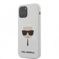 Чехол Karl Lagerfeld для iPhone 12/12 Pro чехол Liquid silicone Karl's Head Hard White (KLHCP12MSLKHWH)