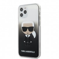 Чехол Karl Lagerfeld для iPhone 12/12 Pro чехол PC/TPU Ikonik Karl Hard Gradient Black (KLHCP12MTRDFKBK)