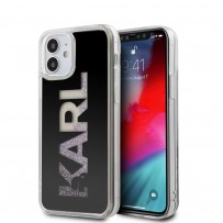 Чехол Karl Lagerfeld для iPhone 12 mini Liquid Glitter Karl logo Hard Black (KLHCP12SKLMLBK)