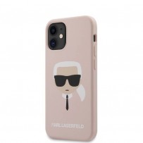 Чехол Karl Lagerfeld для iPhone 12 mini Liquid silicone Karl's Head Hard Pink (KLHCP12SSLKHLP)