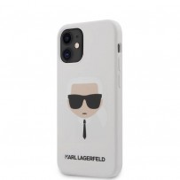 Чехол Karl Lagerfeld для iPhone 12 mini Liquid silicone Karl's Head Hard White (KLHCP12SSLKHWH)