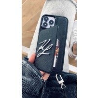 Чехол KARL Lagerfeld для iPhone 13 Pro Crossbody cardslot PU Saffiano Autograph Hard Black (KLHCP13LSAKLCK)