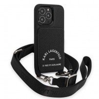 Чехол KARL Lagerfeld для iPhone 13 Pro Max Crossbody cardslot PU Saffiano RSG Hard Black (KLHCP13XSARSGK)