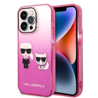 Чехол KARL Lagerfeld для iPhone 14 Pro PC/TPU Karl & Choupette Hard Gradient Pink (KLHCP14LTGKCP)