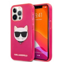Чехол KARL Lagerfeld для iPhone 14 Pro Max TPU FLUO Choupette Hard Transp Pink (KLHCP14XCHTRP)