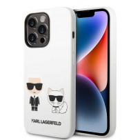 Чехол KARL Lagerfeld для iPhone 14 Pro Max Liquid silicone Karl & Choupette Hard White (KLHCP14XSSKCW)