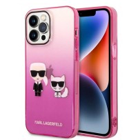 Чехол KARL Lagerfeld для iPhone 14 Pro Max PC/TPU Karl & Choupette Hard Gradient Pink (KLHCP14XTGKCP)
