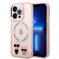 Чехол KARL Lagerfeld для iPhone 14 Pro PC/TPU Karl & Choupette Hard Pink (MagSafe) (KLHMP14LHKCP)