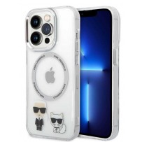 Чехол KARL Lagerfeld для iPhone 14 Pro PC/TPU Karl & Choupette Hard Transparent (MagSafe) (KLHMP14LHKCT)