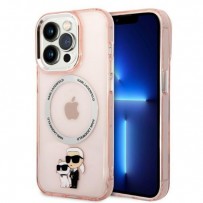 Чехол KARL Lagerfeld для iPhone 14 Pro PC/TPU NFT Karl & Choupette Hard Translucent Pink (MagSafe) (KLHMP14LHNKCIP)