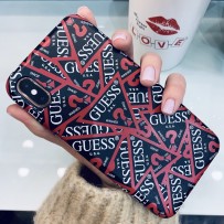 Чехол Guess для iPhone XS Max Triangle Logo collection All Over Hard Black
